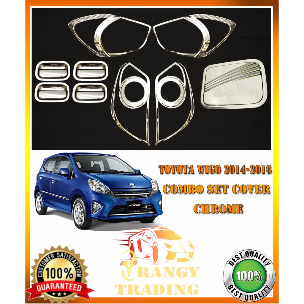 Toyota Wigo 2014-2016 1st Gen Combo set Cover Chrome (Garnish set ...