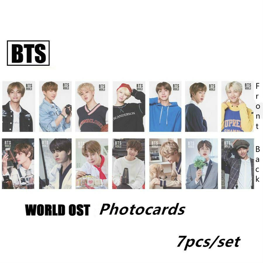 7pcs/set Kpop BTS World OST Paper Photo Card Double Side Bangtan Boys