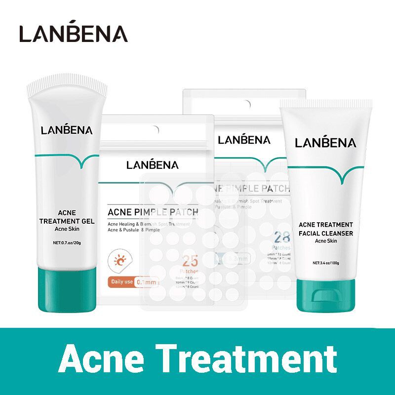 LANBENA Acne Treatment Set Acne Cleanser Gel Acne Patch Skin Barrier