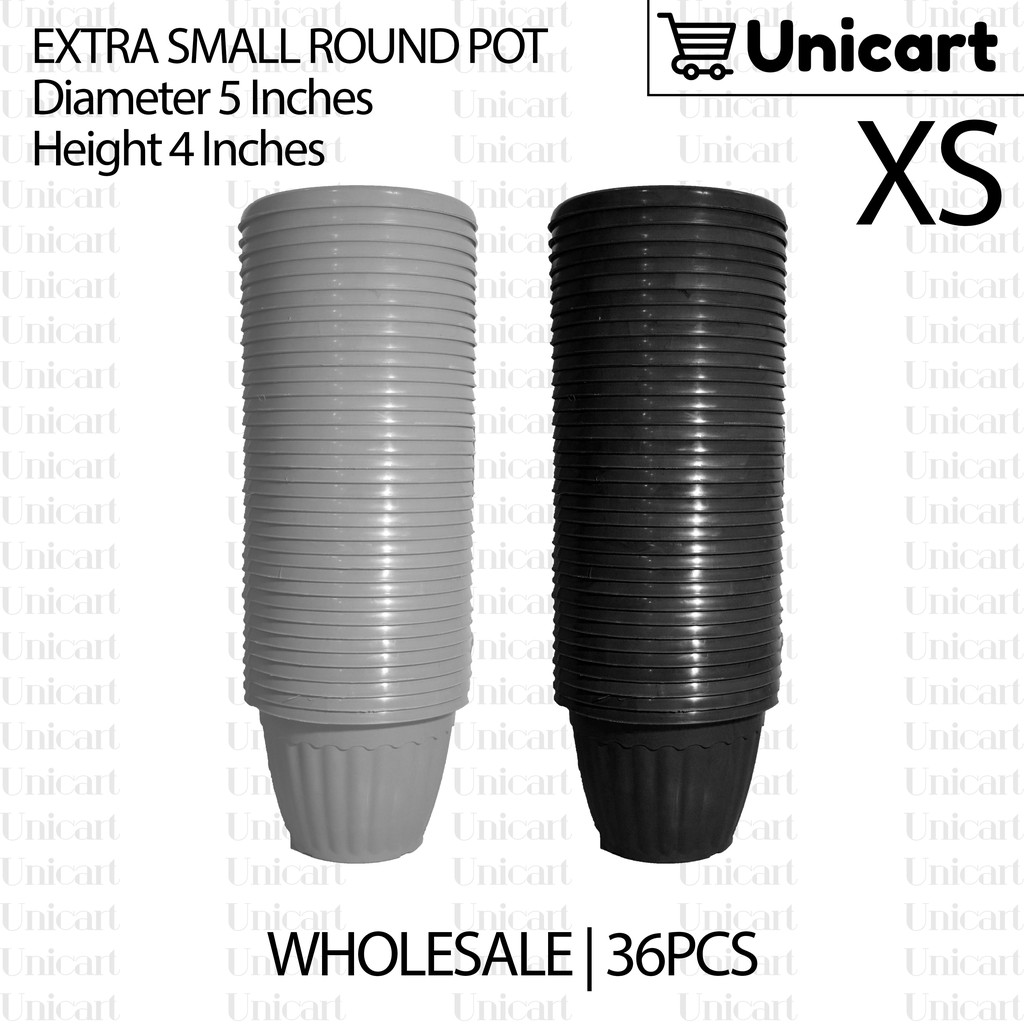 Wholesale 36 Pcs Extra Small Round Flower Pot High Quality 5 Inches Plant Pots White Black Cod Shopee Philippines