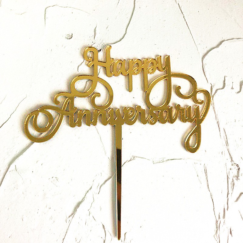 Happy Anniversary Cake Topper New Year Birthday Wedding Valentine's Day Anniversary Cake Topper Party Decoration