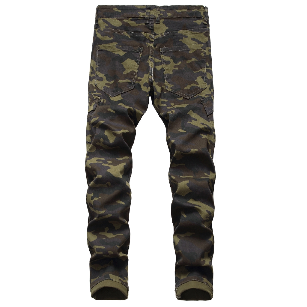 camo ripped jeans mens