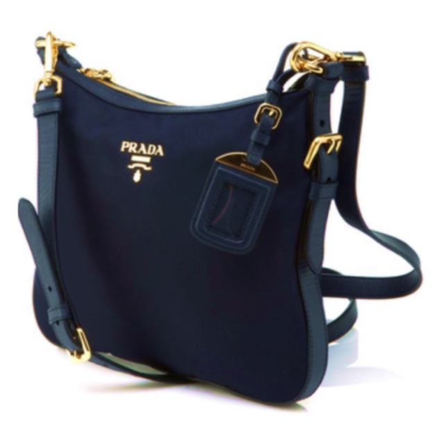 prada blue sling bag