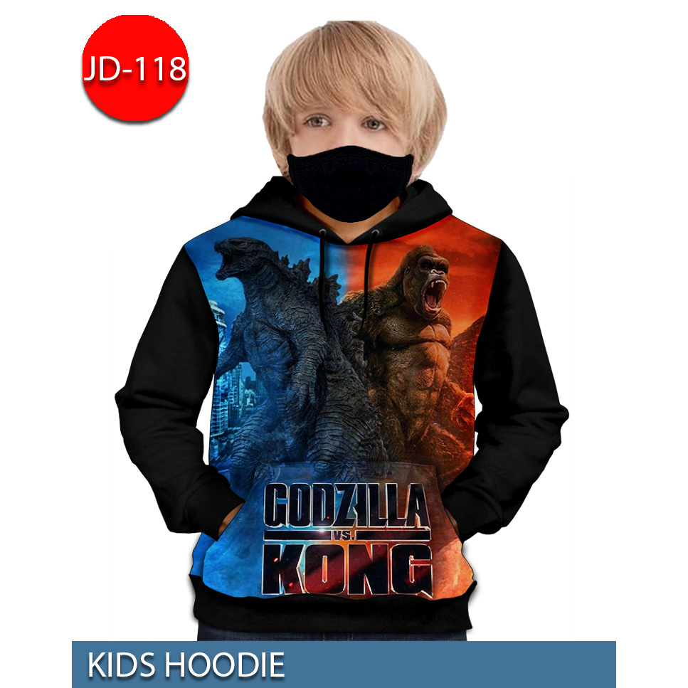 Godzilla vs. Jacket Kong Fullprinting 3D Kids Sweater Jacket JD-118