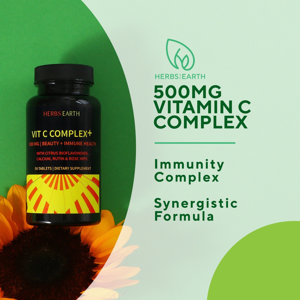 Vitamin C Complex 500mg with Citrus Bioflavonoids, Rose Hips & Rutin 50