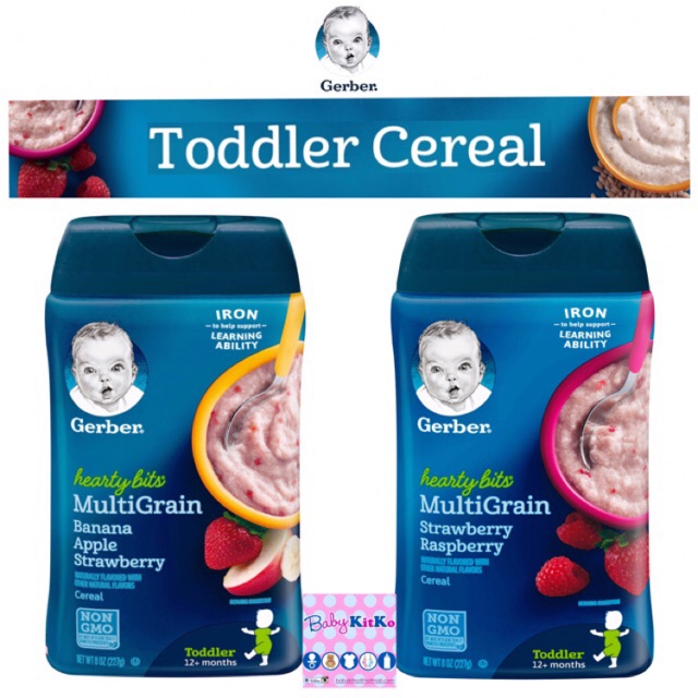 gerber hearty bits multigrain banana apple strawberry baby cereal