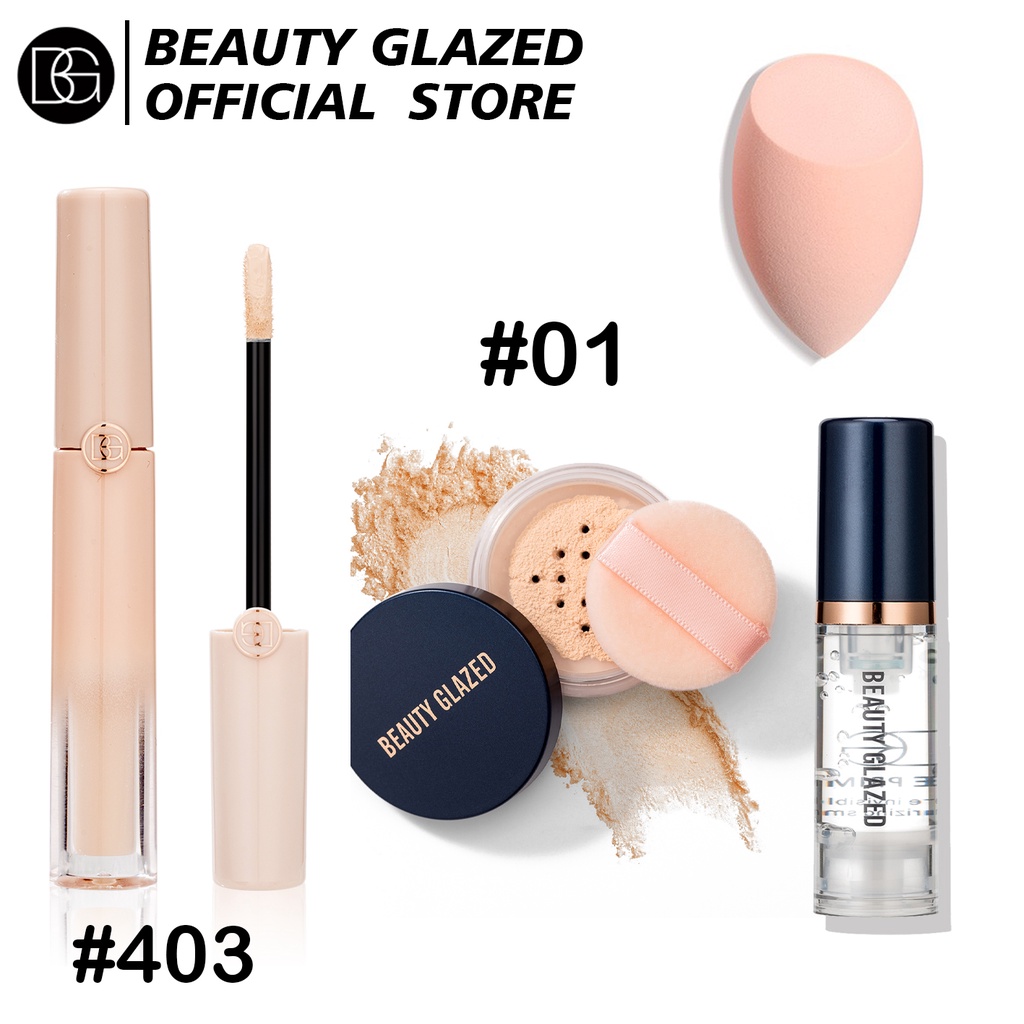 BEAUTY GLAZED Face Makeup Set Full Coverage Concealer+Face Primer+Loose