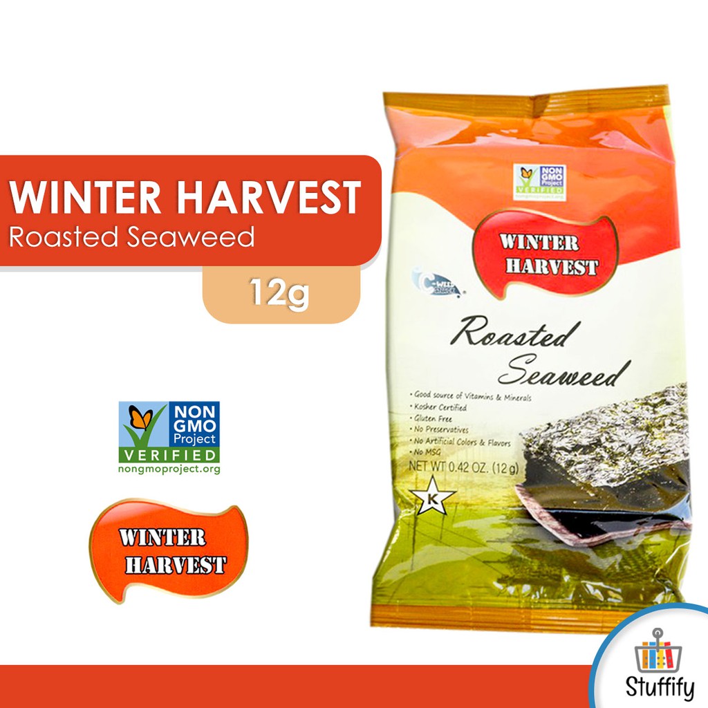 Winter Harvest Roasted Seaweed Nori Sheets 12g (Approved for keto and