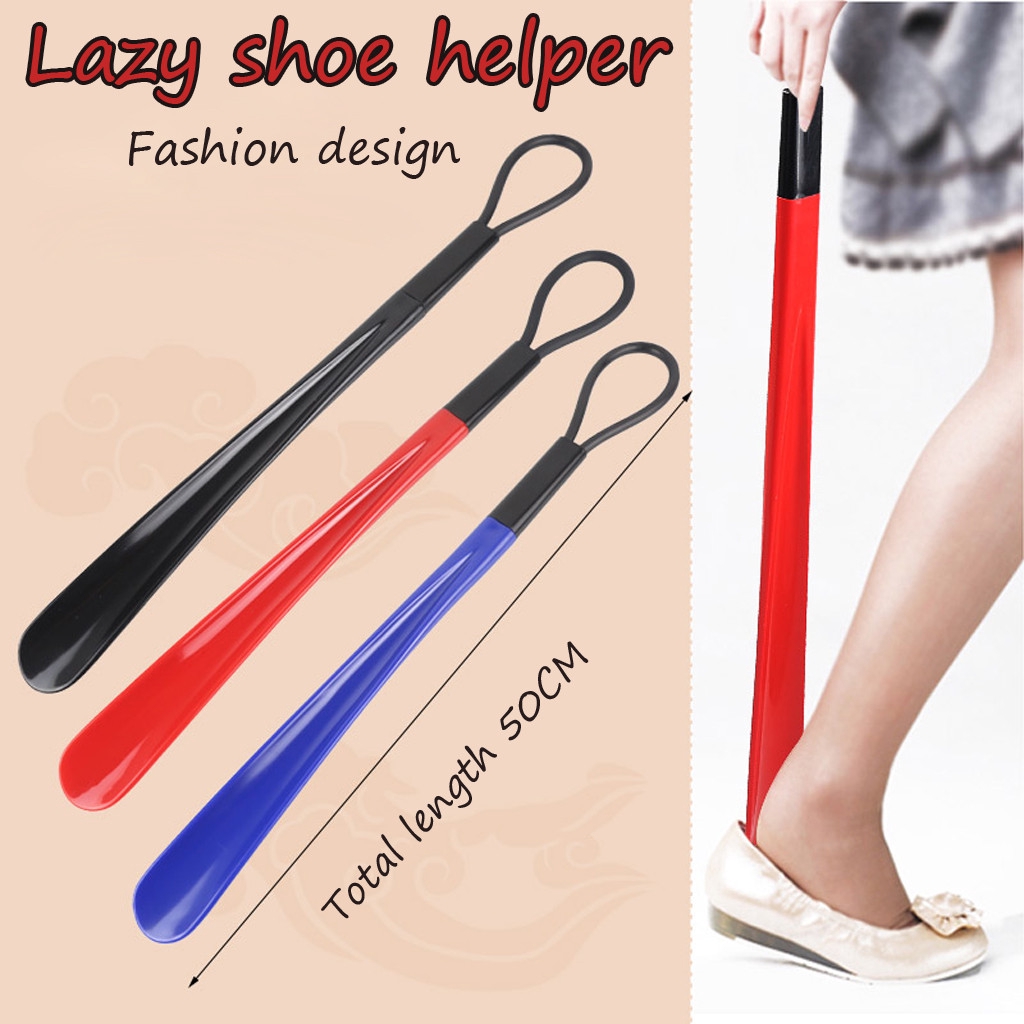 Plastic Shoehorn Fits for All Shoe Lazy Shoes Helper Blue Your Feet Can Slide into Shoes Directly 2PCS Portable Sock Slider Handled Shoe Horn Shoe Lifting Helper for Men Women Kids Daily Use 