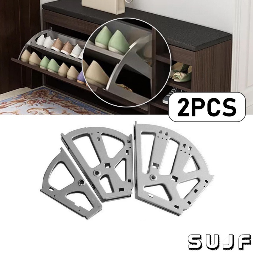 (2PCS) Hinges 1/2/3 Layers Shoe Flip Frame Shoe Rack