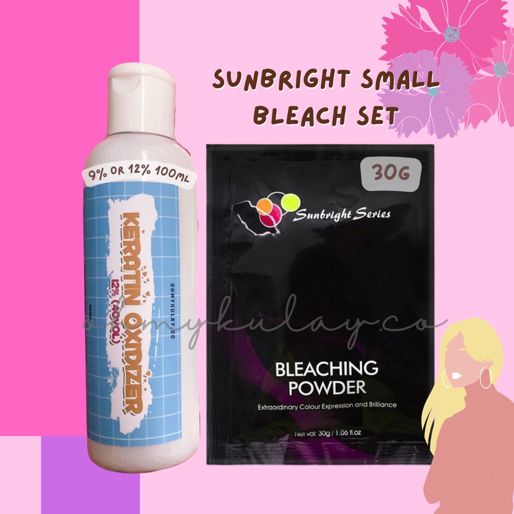 Sunbright Bleaching Set (Powder + OMK Keratin Oxidizer) Shopee