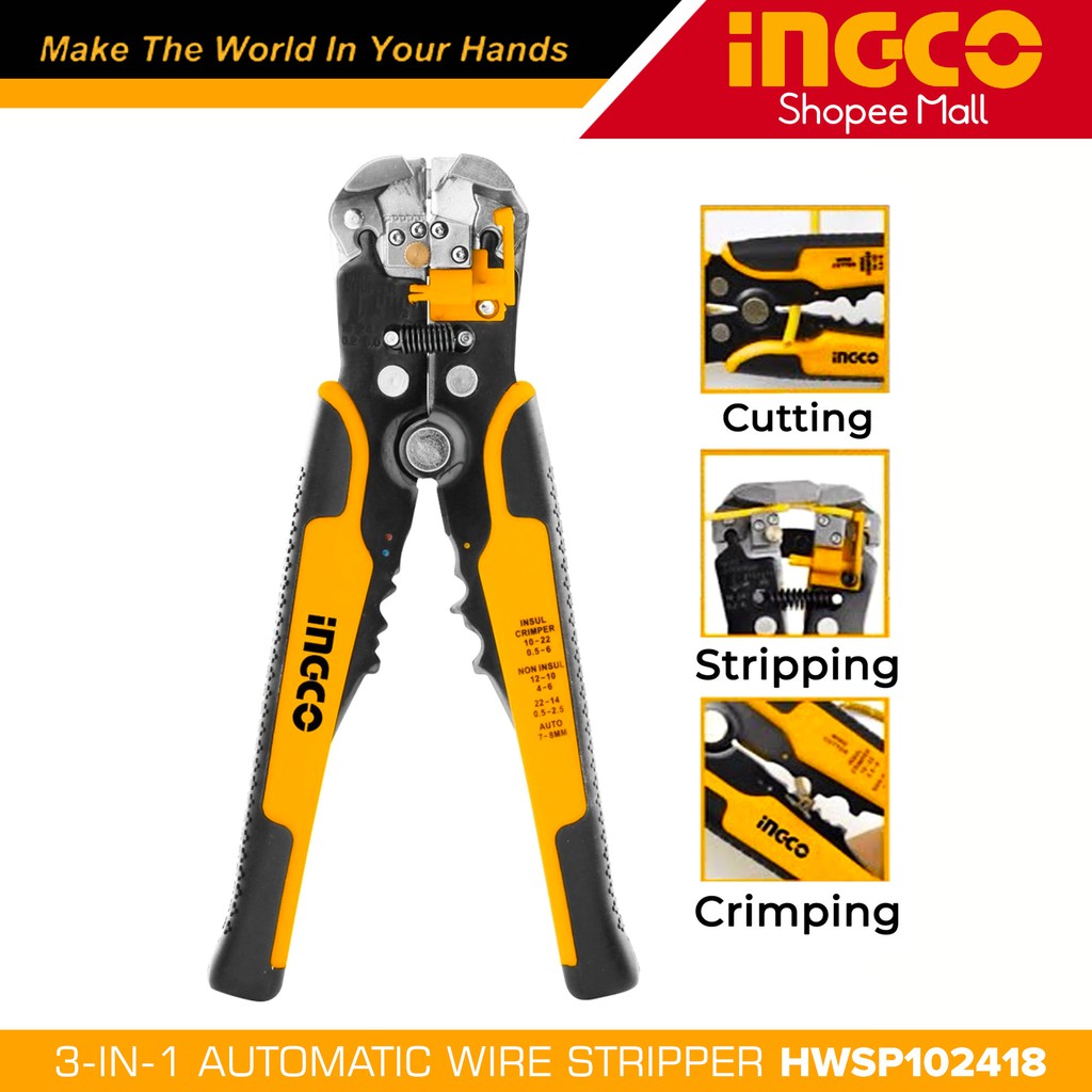 Ingco HWSP102418 3in1 Automatic Wire Stripper Multifunction