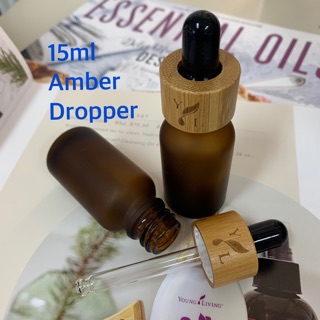 Download 5ml 10ml 15ml 30ml 50ml Amber Frosted Bottle with Glass Dropper Spray in Bamboo Cap for Young ...