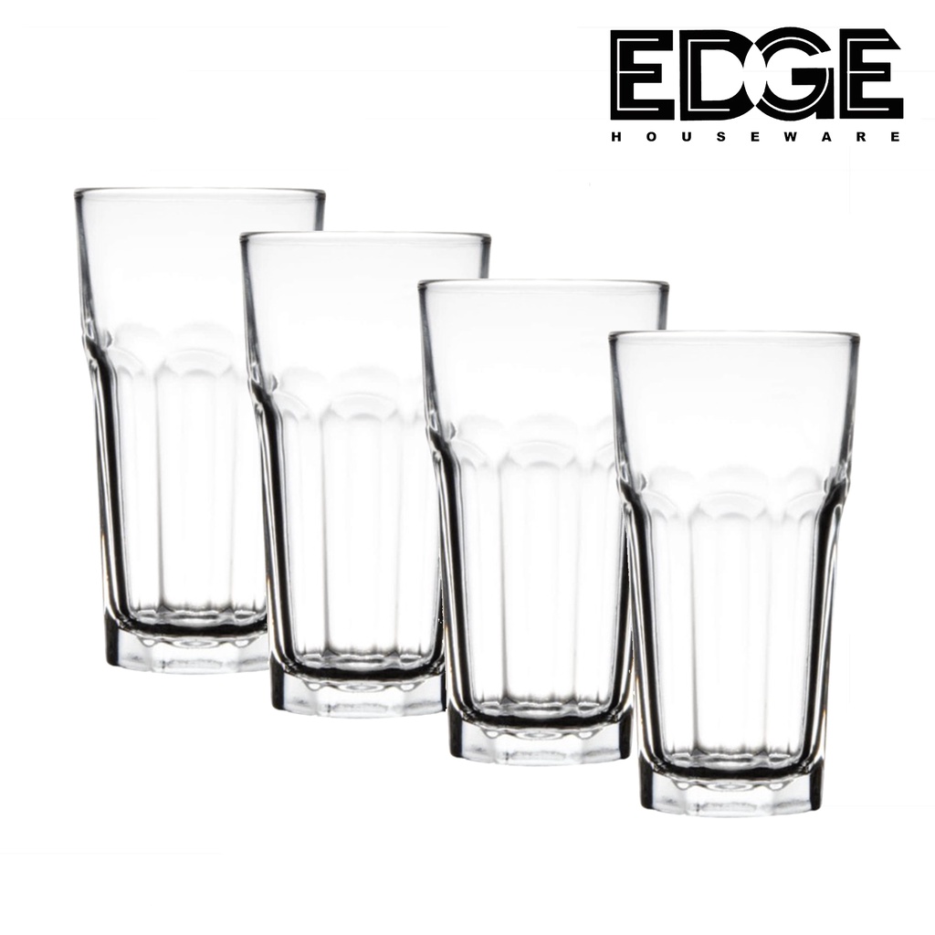 Edge Beverage GLASS TUMBLER 473ML SET OF 4 Dishwasher Safe Drinking