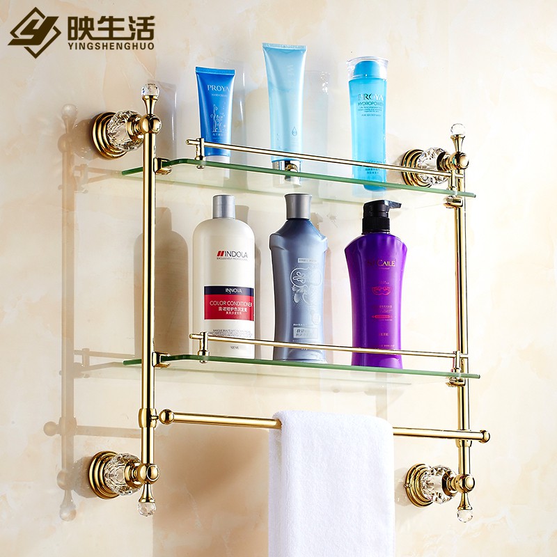 bathroom glass rack