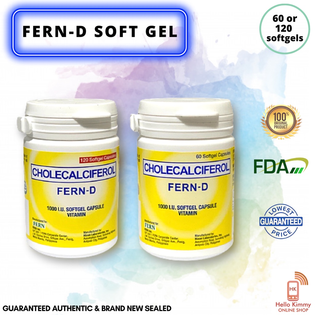 100% AUTHENTIC FERN D 60/120 softgels 1000 I.U (Fern Activ Milkca ...