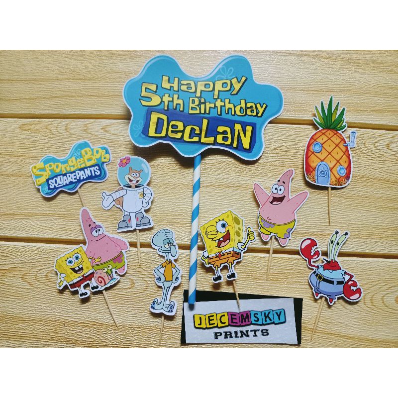 Personalized SpongeBob Cake topper Shopee Philippines