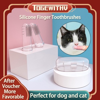 Dog Toothbrush with Case, Silicone Pet Finger Toothbrush Easy Teeth Cleaning for Dog Dental Care Soft Bristles for Dog Cat Puppy Kitty and Small Pets