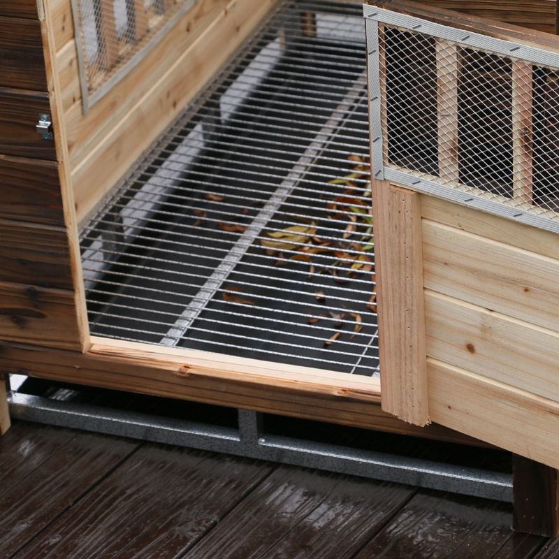 Pet Cages Wooden Dog House with Toilet Outdoor Solid Wood Carbonized Pet Bed Cat Nest Dog Cage