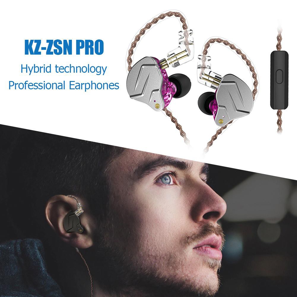 Kz Zsn Pro Metal Earphones 1ba 1dd Hybrid Hifi Bass Earbuds