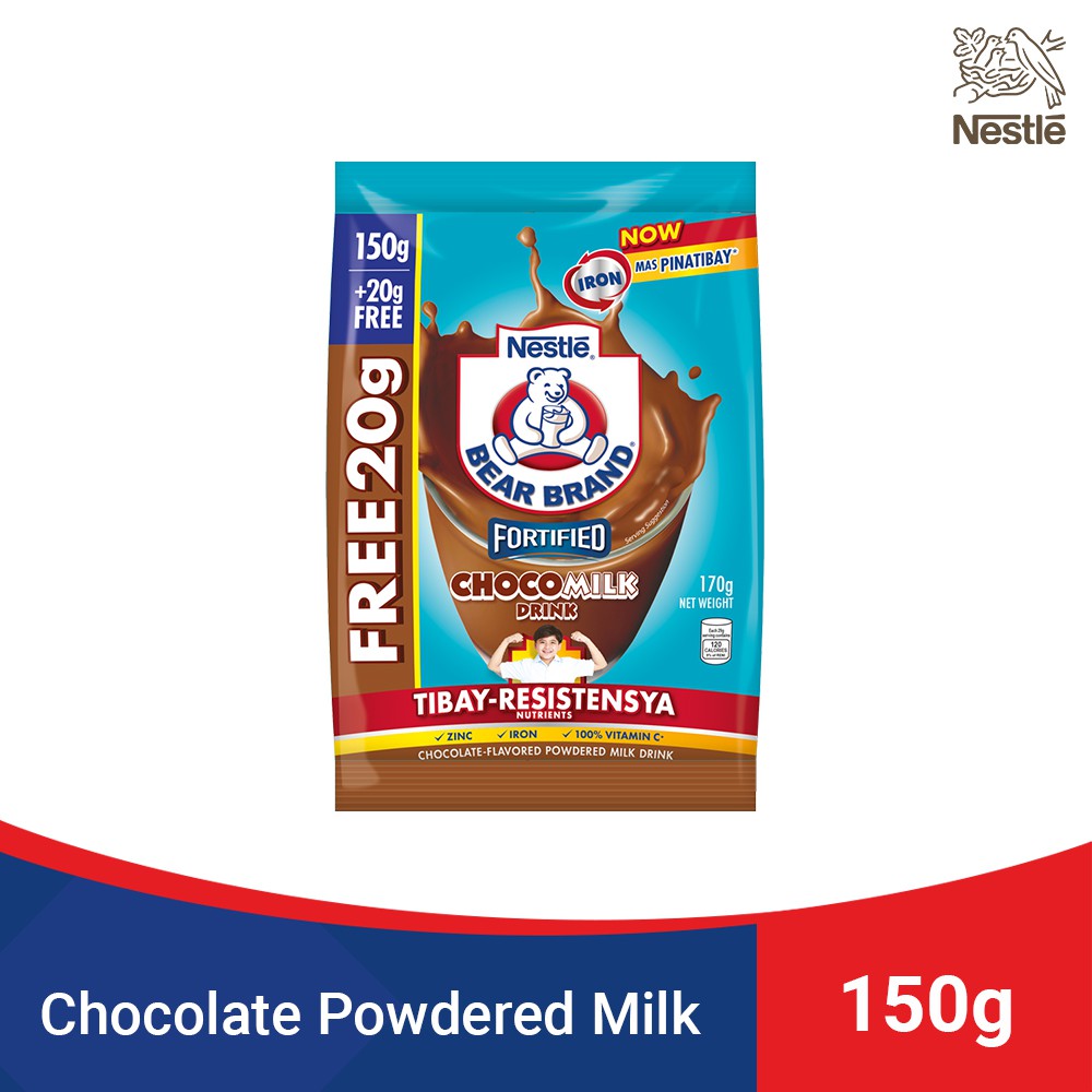 BEAR BRAND Fortified Powdered Milk Drink Choco 170g ...