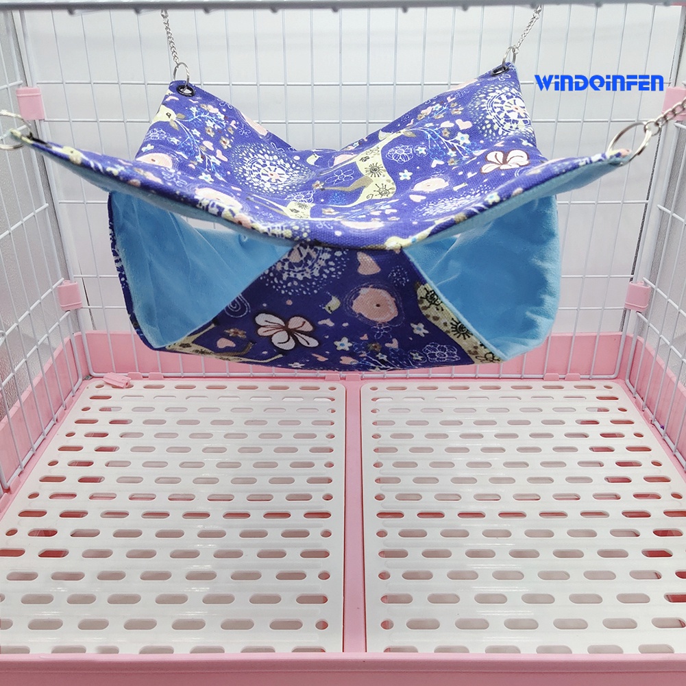 [Cute Pet House] Four Seasons Style Squirrel Double Hammock Canvas Summer Avoid Golden Flower Demon King Guinea Pig Honey Bag Glider Nest Supplies #9