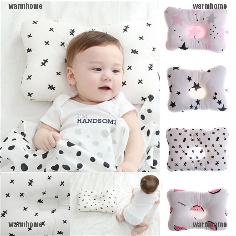 Whph Newborn Infant Baby Pillow Prevent Anti Roll Flat Head Neck