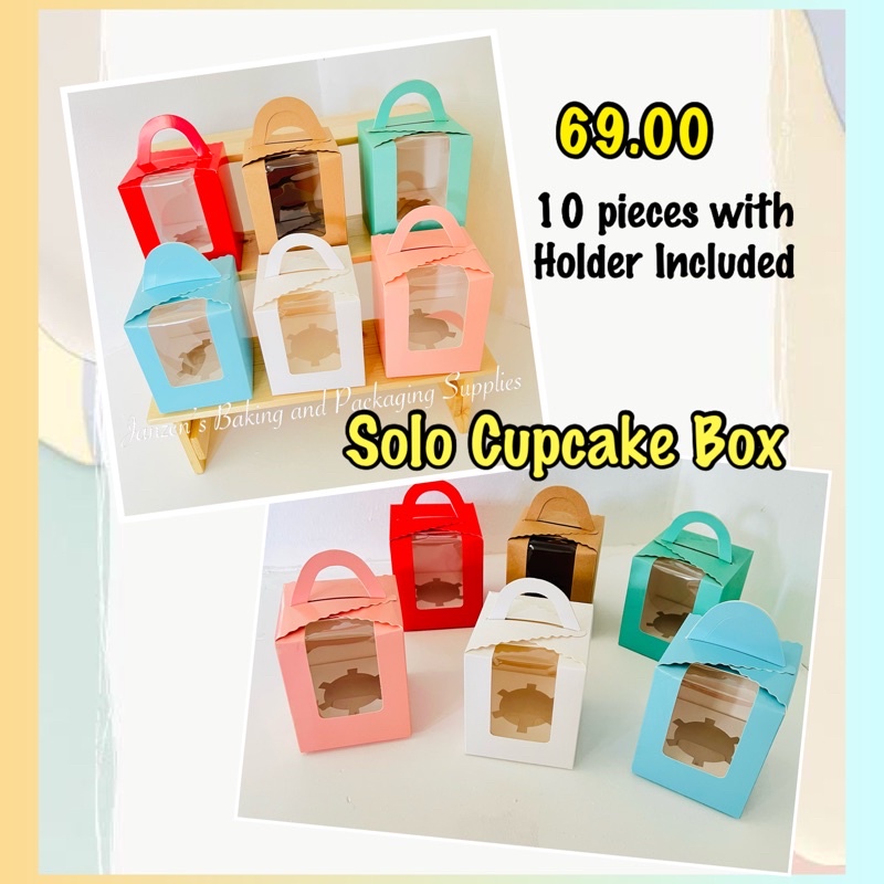 10 pcs Solo/Individual Cupcake Gift box (1hole) cupcake/muffin/loot