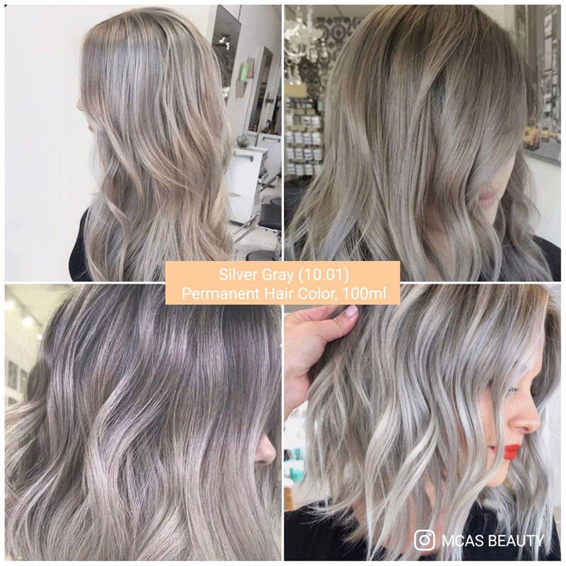 Silver Gray Permanent Hair Color (10/01) | Shopee Philippines