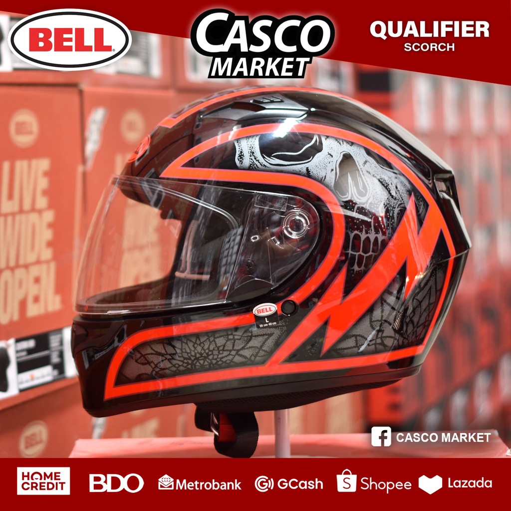 bell-qualifier-scorch-gloss-black-red-full-face-single-visor-helmet-shopee-philippines