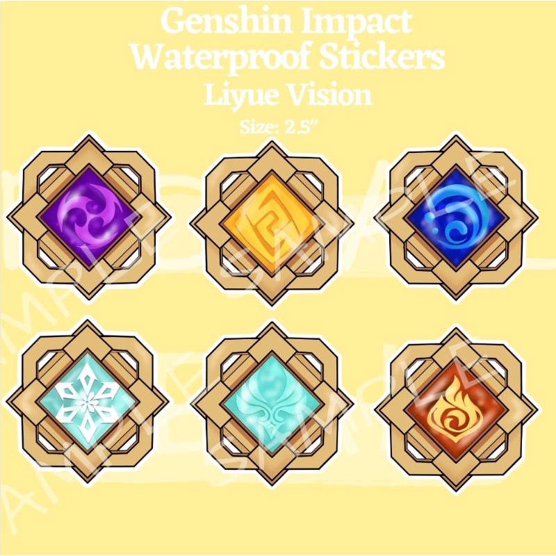 Genshin Impact Liyue Vision Waterproof Stickers | Shopee Philippines