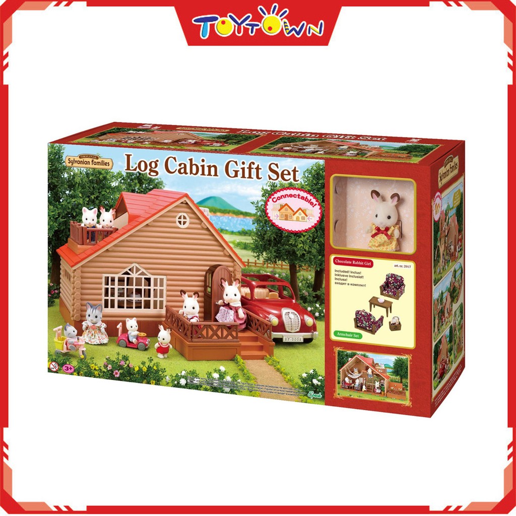 sylvanian treehouse and log cabin