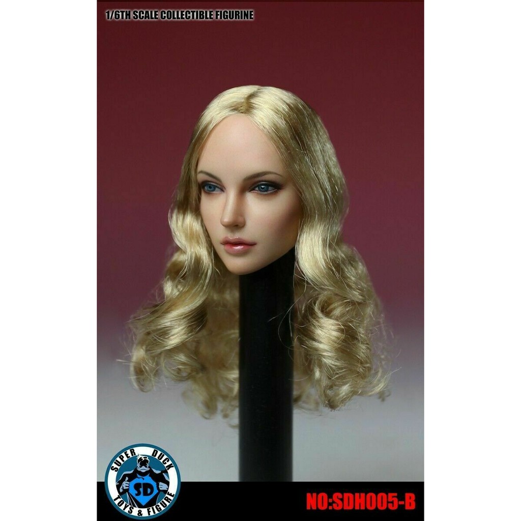 SUPER DUCK SDH005 B 1//6 European Female Head Carving Curly Hair F 12/'/' Pale Body