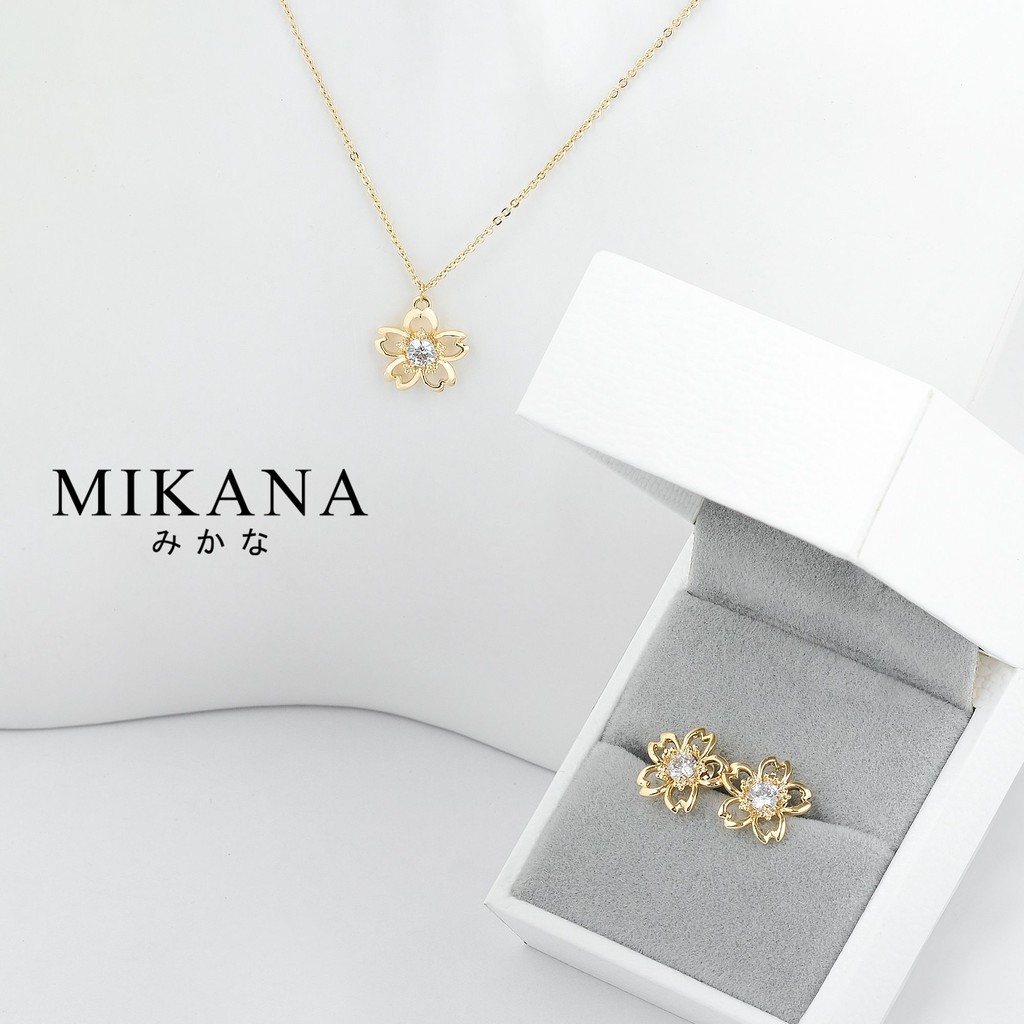 Mikana 18k Gold Plated Cherry Blossom Jewelry Set Accessories For Women