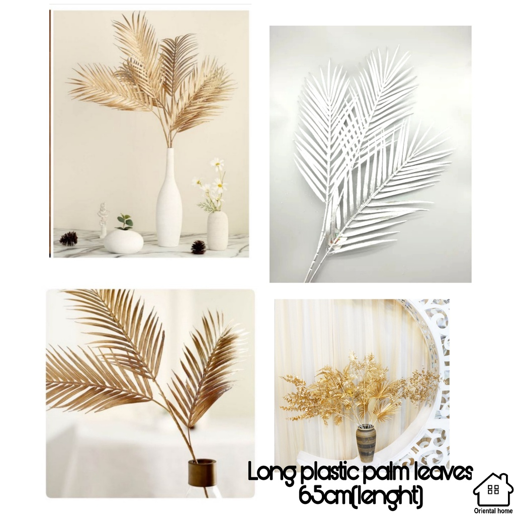 1Pc Artificial Leaves Long Plastic Palm Leaves For Home and Living