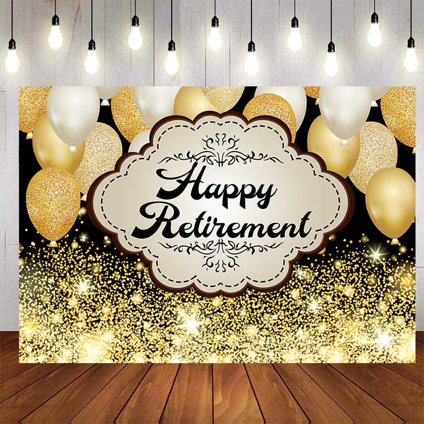 Happy Retirement For Mom Dad Gold Backdrop For Photography Baby Shower ...