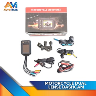 Motorcycle Dash Cam with Dual-track Black Front Rear Camera