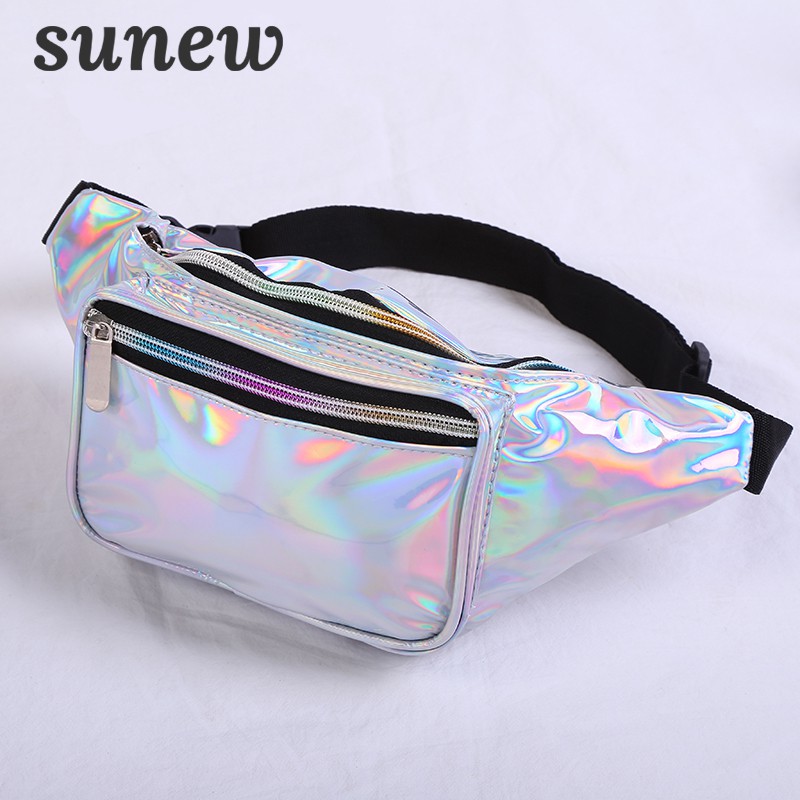 holographic fanny pack pink