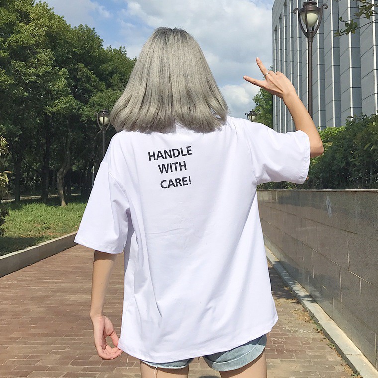 Handle With Care Korean Aesthetic Tee Shirt Shopee Philippines