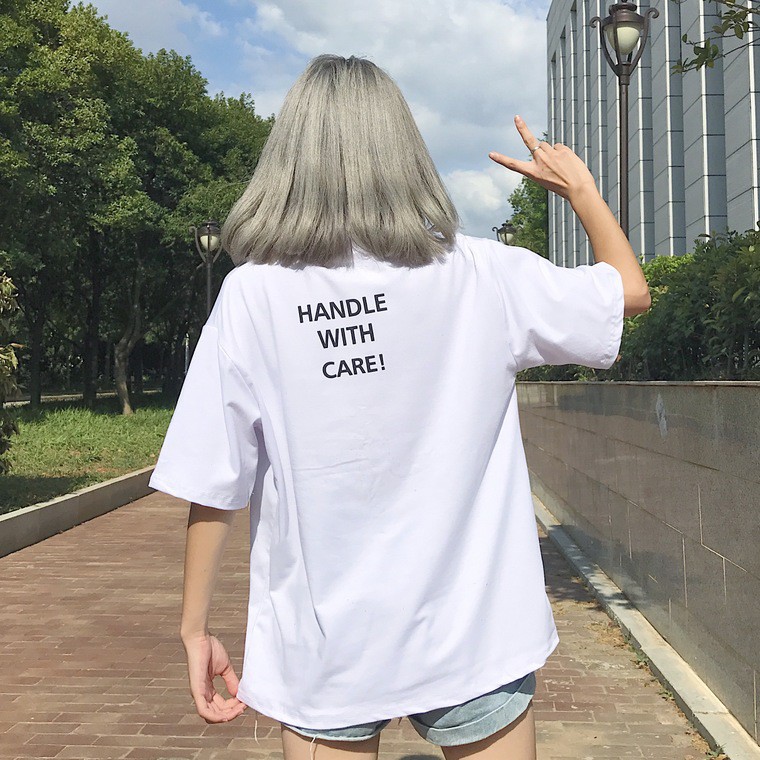 Handle With Care Korean Aesthetic Tee Shirt Shopee Philippines