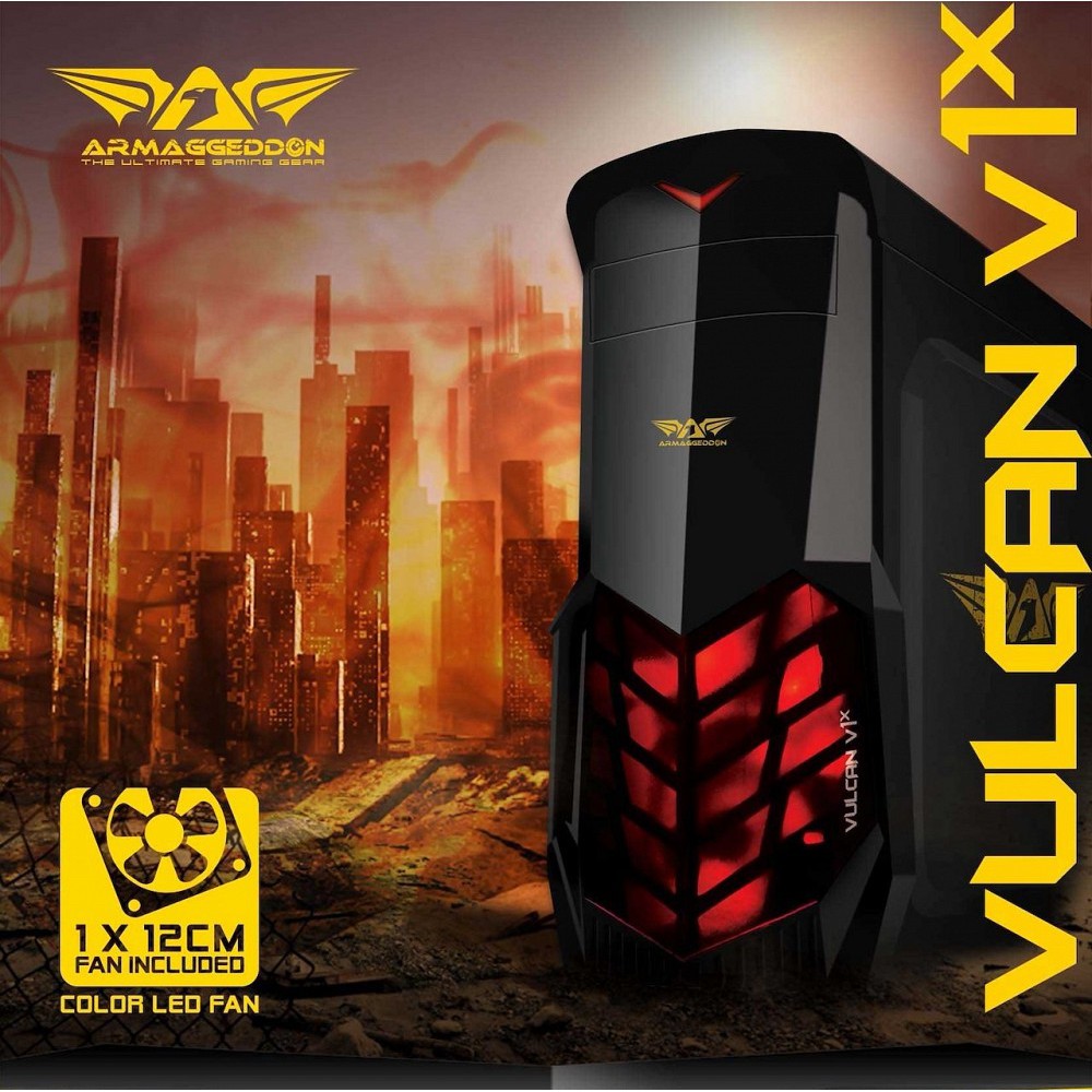 Armaggeddon Vulcan V1x (Black) ATX Chassis Gaming Case with 1 x ...