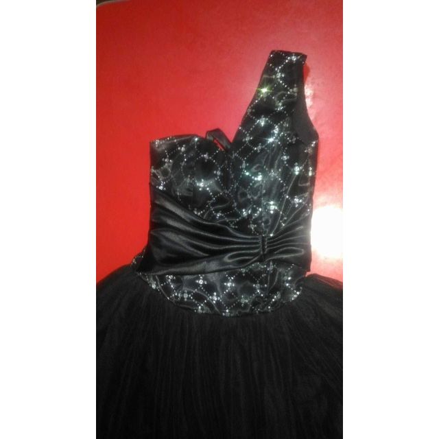 black cocktail gown