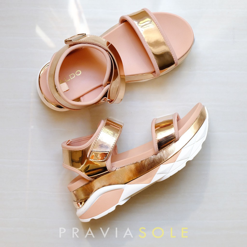aldo rose gold flat sandals