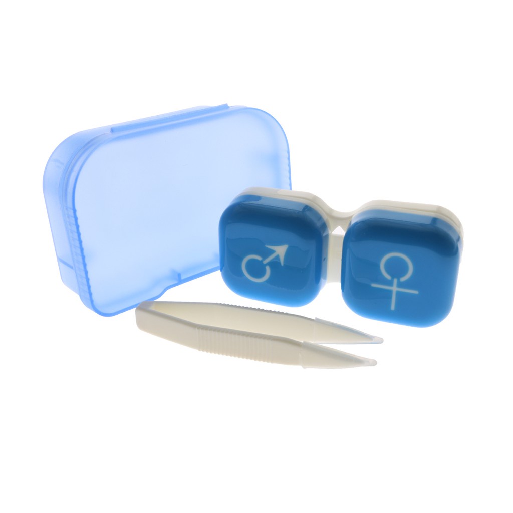 Ideal Vision Center Colorful Contact Lens Case with Tweezers