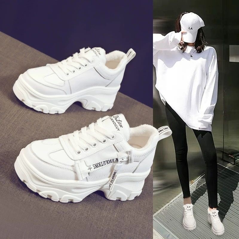 white chunky shoes womens