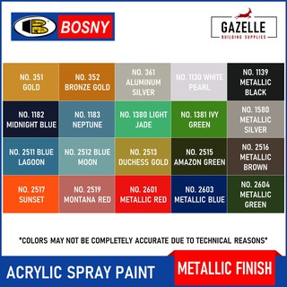 Bosny Metallic Finish Acrylic Spray Paint - 1580 Metallic Silver ...
