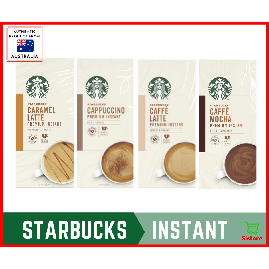 Starbucks Premium Instant Coffee Mixes Caramel Mocha Cappuccino Latte Coffee Sachets