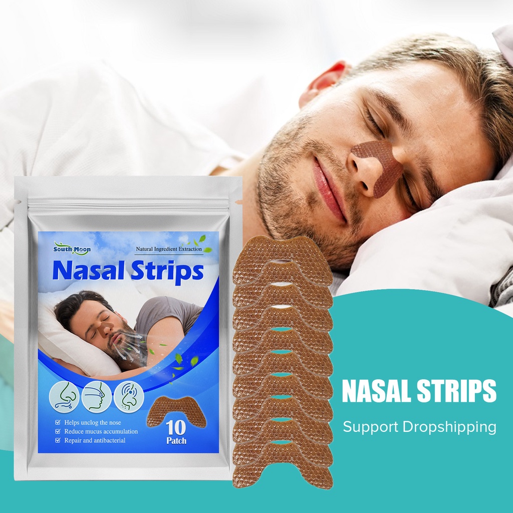 South Moon 10pcs/pack Nose Breathing Strips Anti-snoring Patch Improve ...