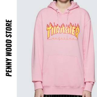 thrasher hoodie pink flame