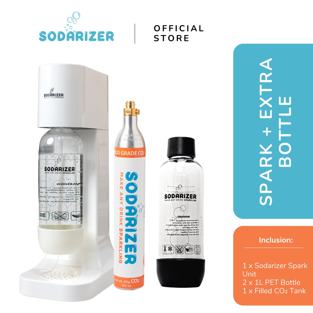 Sodarizer Spark Home Soda Maker (Spark Kit + Extra 1L PET Bottle